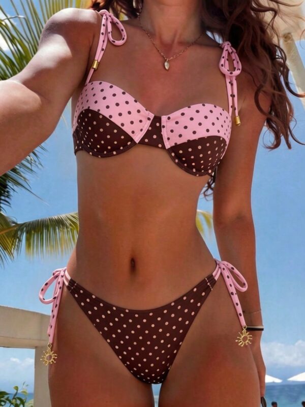 2 Pc/s Push Up Polka Dot Swimsuit