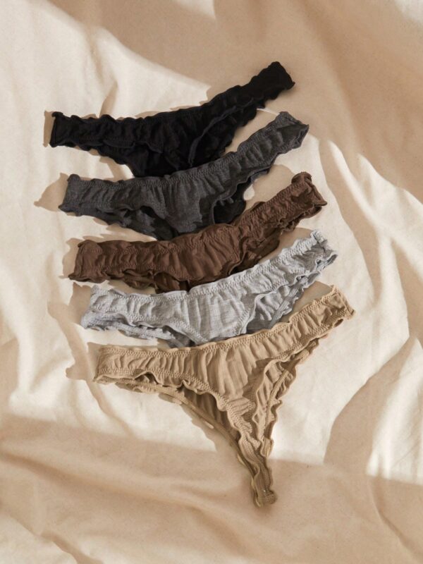 5pcs Striped Thong Set