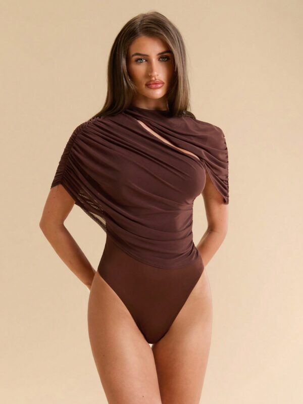 Draped High Neck Bodysuit