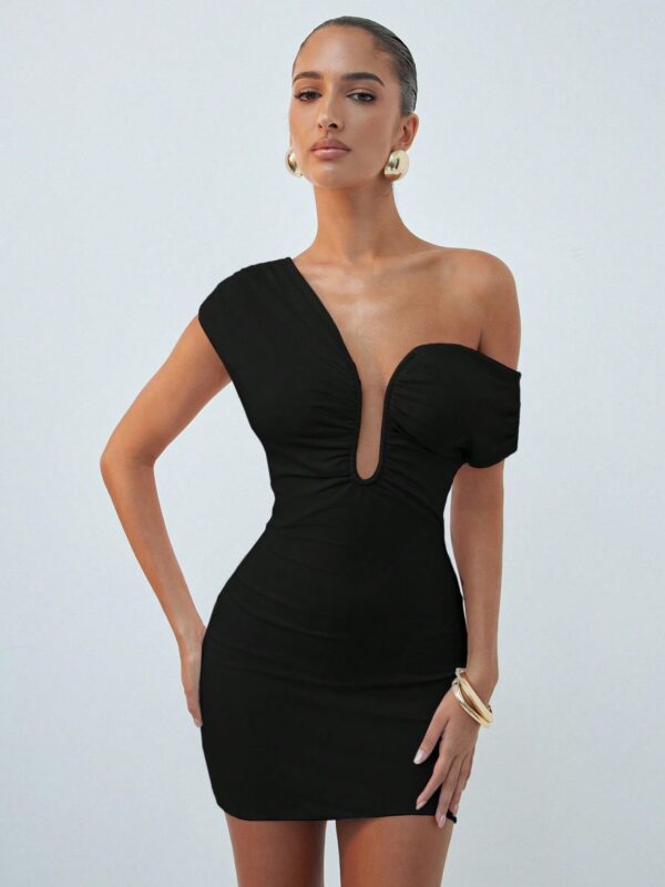 Mini Dress With Sculpted Neckline