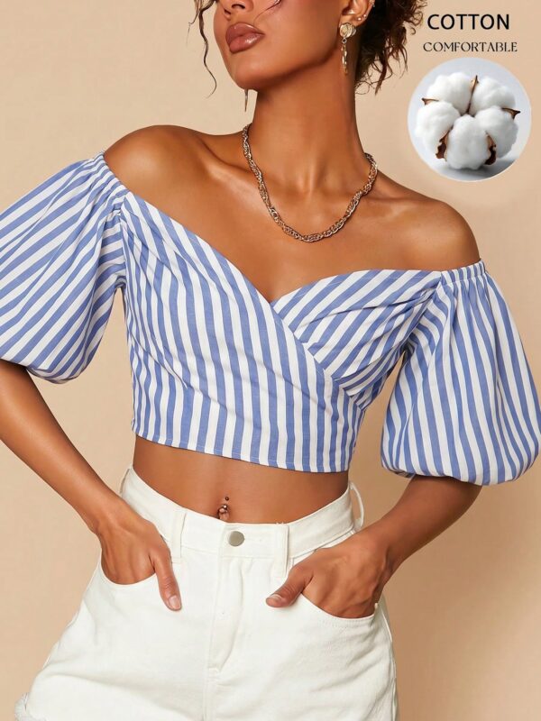 Striped Off-Shoulder Blouse