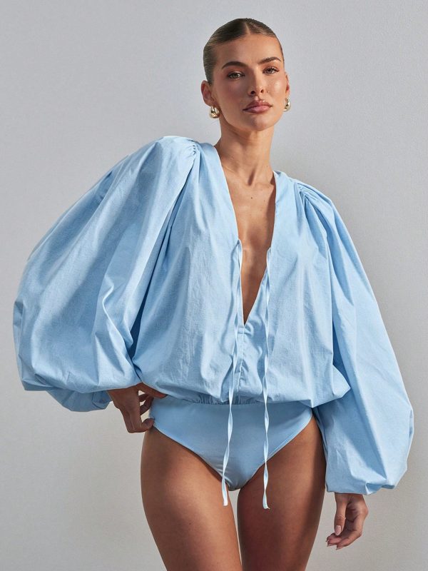 Long Sleeve V Neck Bodysuit